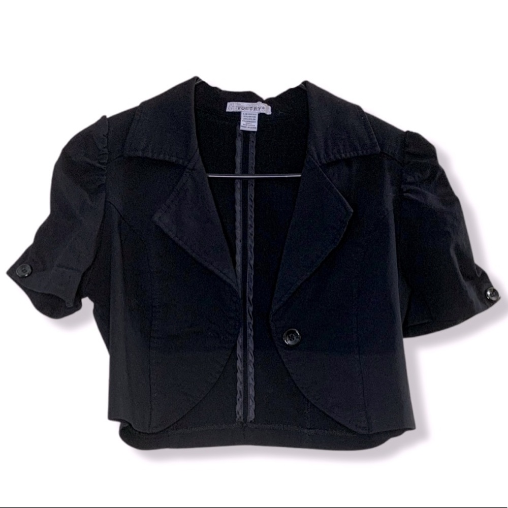 🔴 OVER 50% OFF!!! Poetry Black Short Sleeve Cropped Blazer